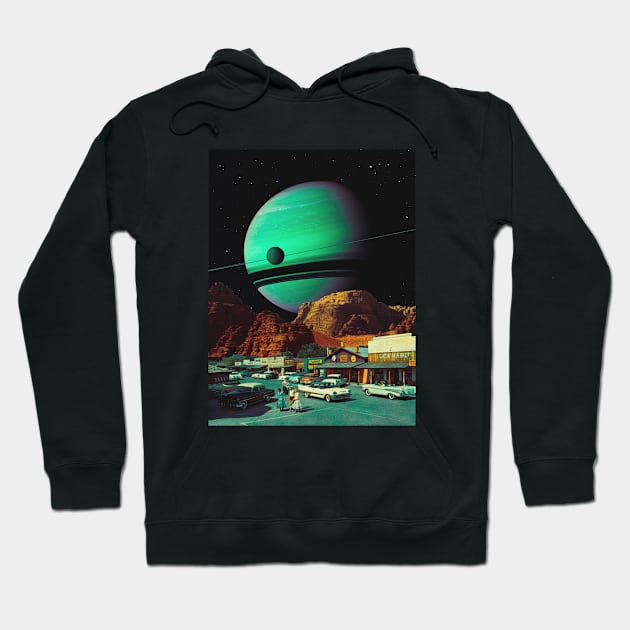 Saturn's Market - Space Collage, Retro Futurism, Sci-Fi Hoodie by jessgaspar